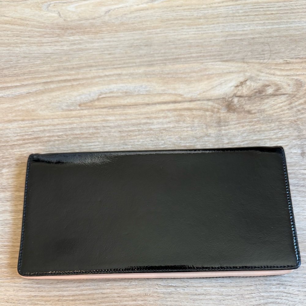 Halogen Black Patient Leather Clutch
